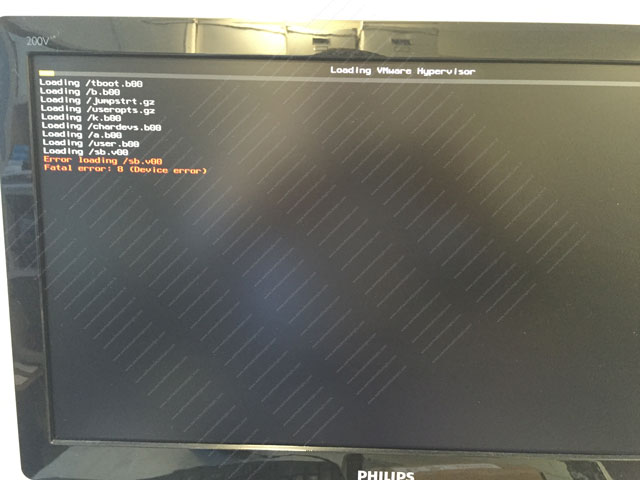 ESXi fails to boot