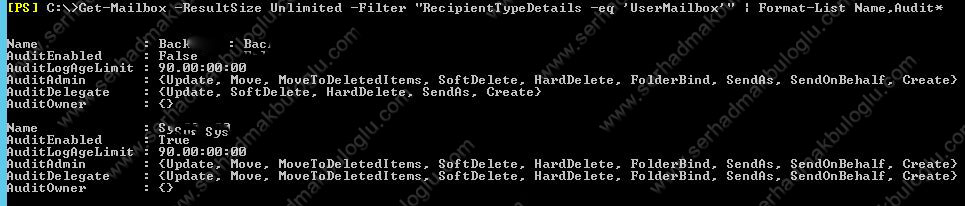 Exchange Server Mailbox Audit Logging | Serhad Makbuloglu
